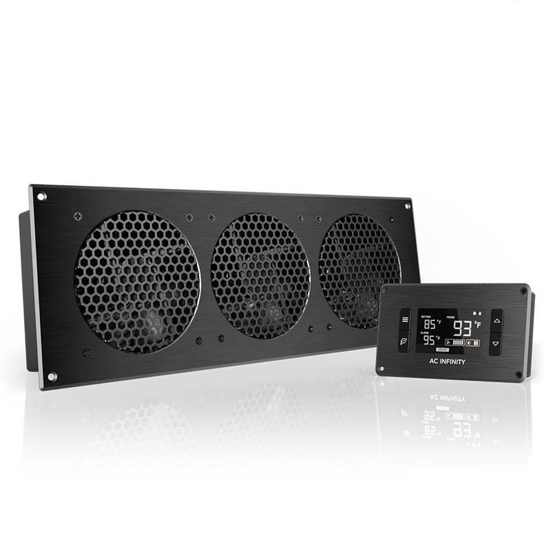 AC Infinity نظام مروحة التبريد الهادئ AC Infinity AIRPLATE T9 بحجم 18" مع تحكم في الترموستات، لخزائن المسرح المنزلي AV - Image 1